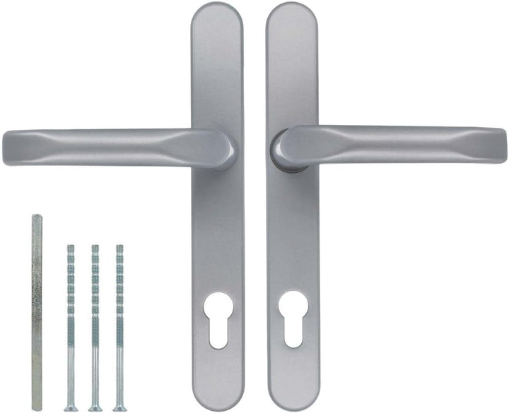 Premium Drückergarnitur Saturn DHS 92mm - Oval - Griff-Griff, Farbe:Silber F1, Schildbreite:32mm 32m