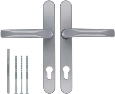 Premium Drückergarnitur Saturn DHS 92mm - Oval - Griff-Griff, Farbe:Silber F1, Schildbreite:32mm 32m