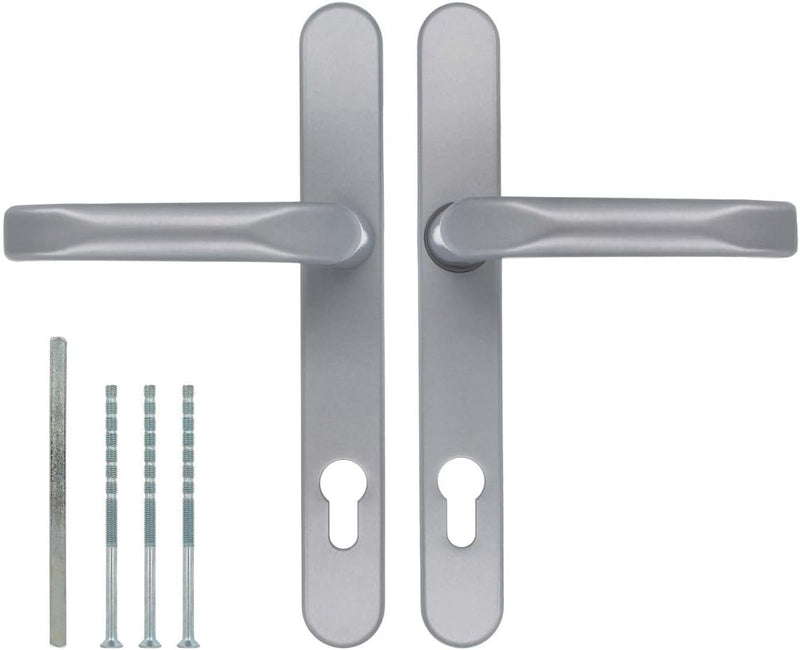 Premium Drückergarnitur Saturn DHS 92mm - Oval - Griff-Griff, Farbe:Silber F1, Schildbreite:32mm 32m
