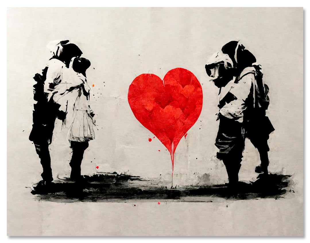 wandmotiv24 Leinwandbild Kunst, 60x45cm, Querformat, Herz, Digital Art, Deko, Bilder auf Leinwand, W