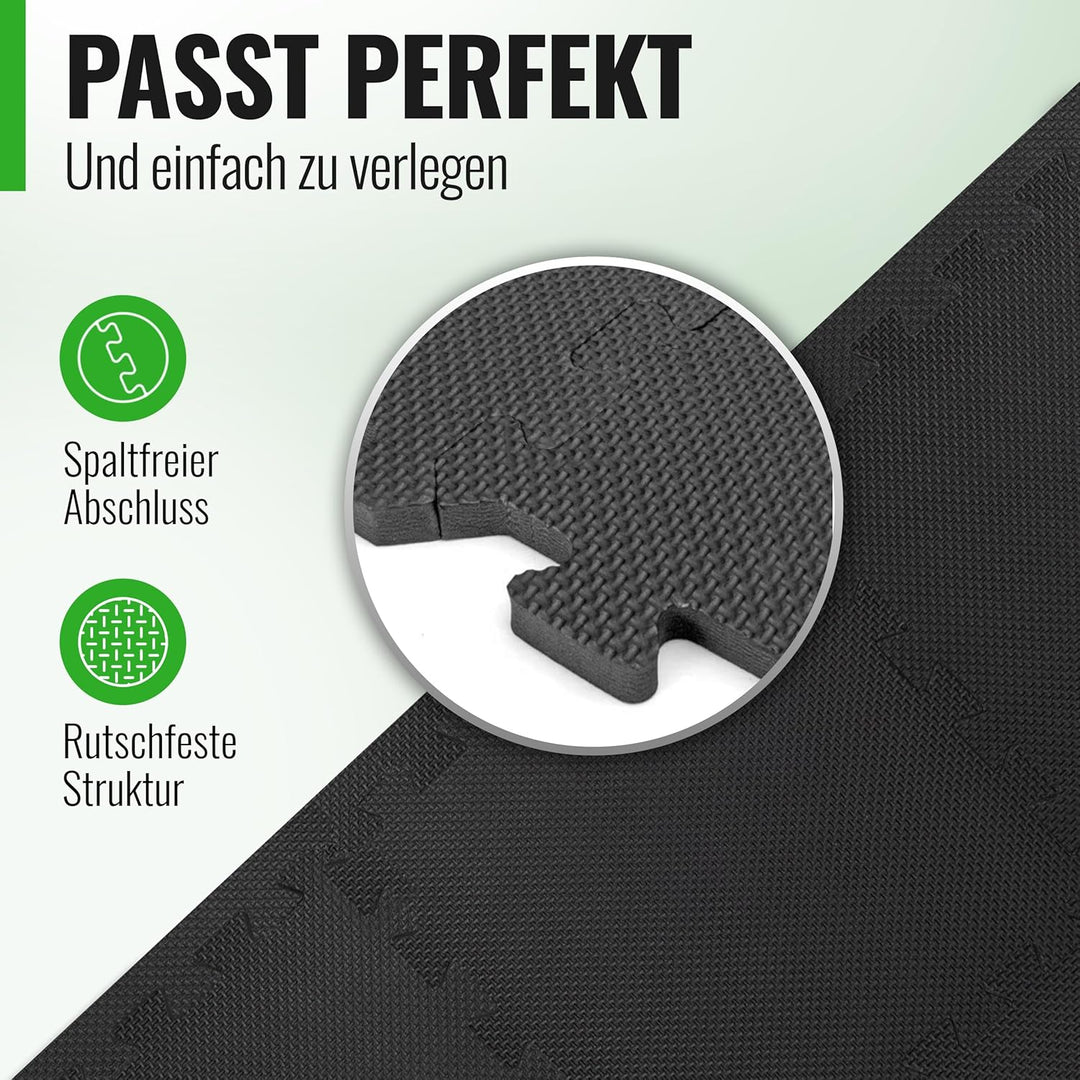 AthleticPro Bodenschutzmatte Fitness [31x31cm] - 18 extra Dicke Bodenmatten [20% mehr Schutz] - ruts
