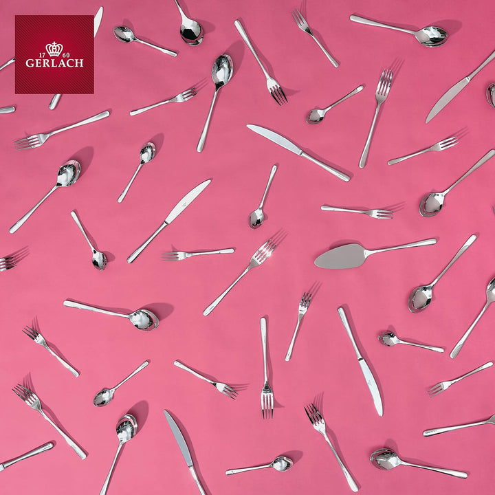 Gerlach Muza Besteck-Set 12 Personen Spülmaschinenfest Essbesteck Edelstahl Besteck Messer Gabel Löf