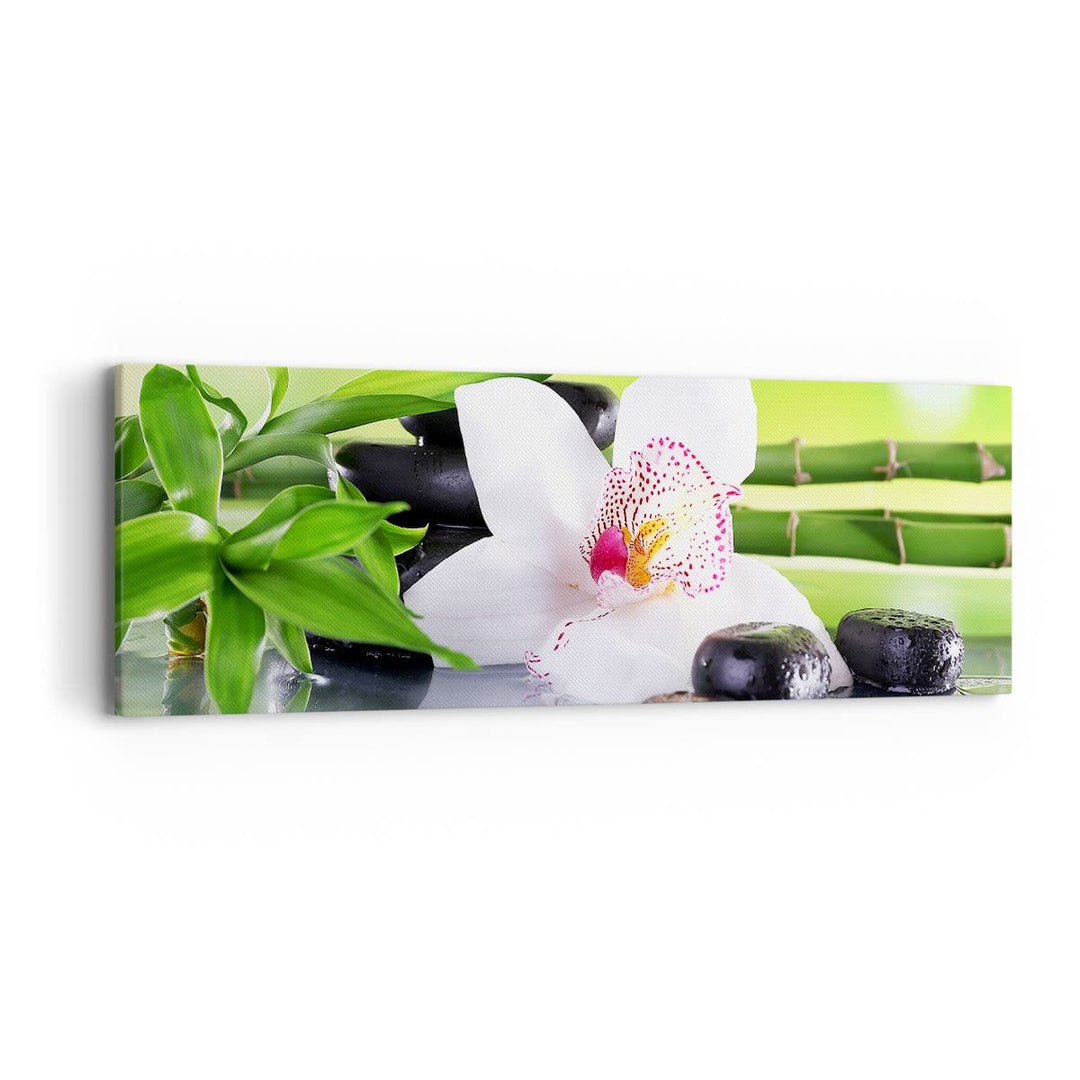 Panorama Bilder auf Leinwand blume orchidee Leinwandbild mit Rahmen 90x30cm Wandbilder Dekoration Wo