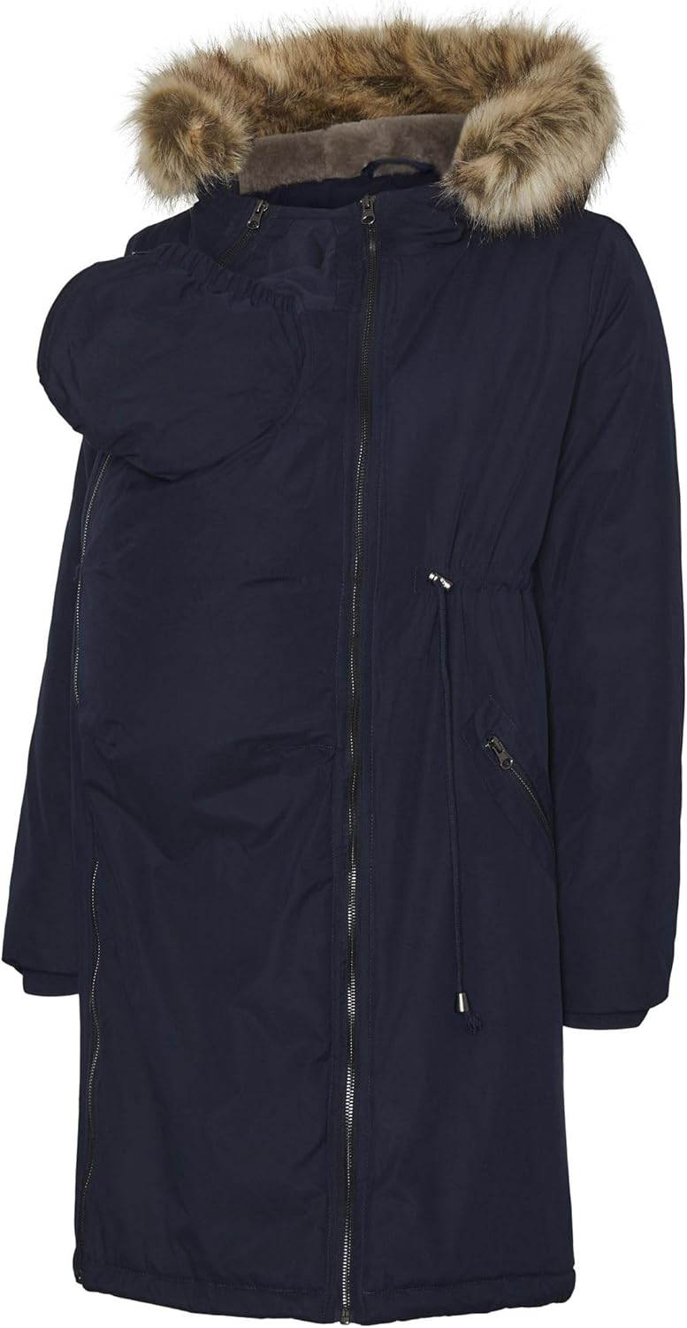MAMALICIOUS Female Jacke Umstands-Mantel M Blau, M Blau