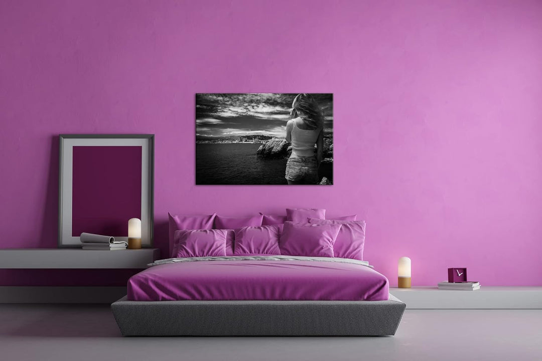 deyoli Blick auf die Küste Format: 80x60 cm als Leinwandbild, Motiv fertig gerahmt auf Echtholzrahme