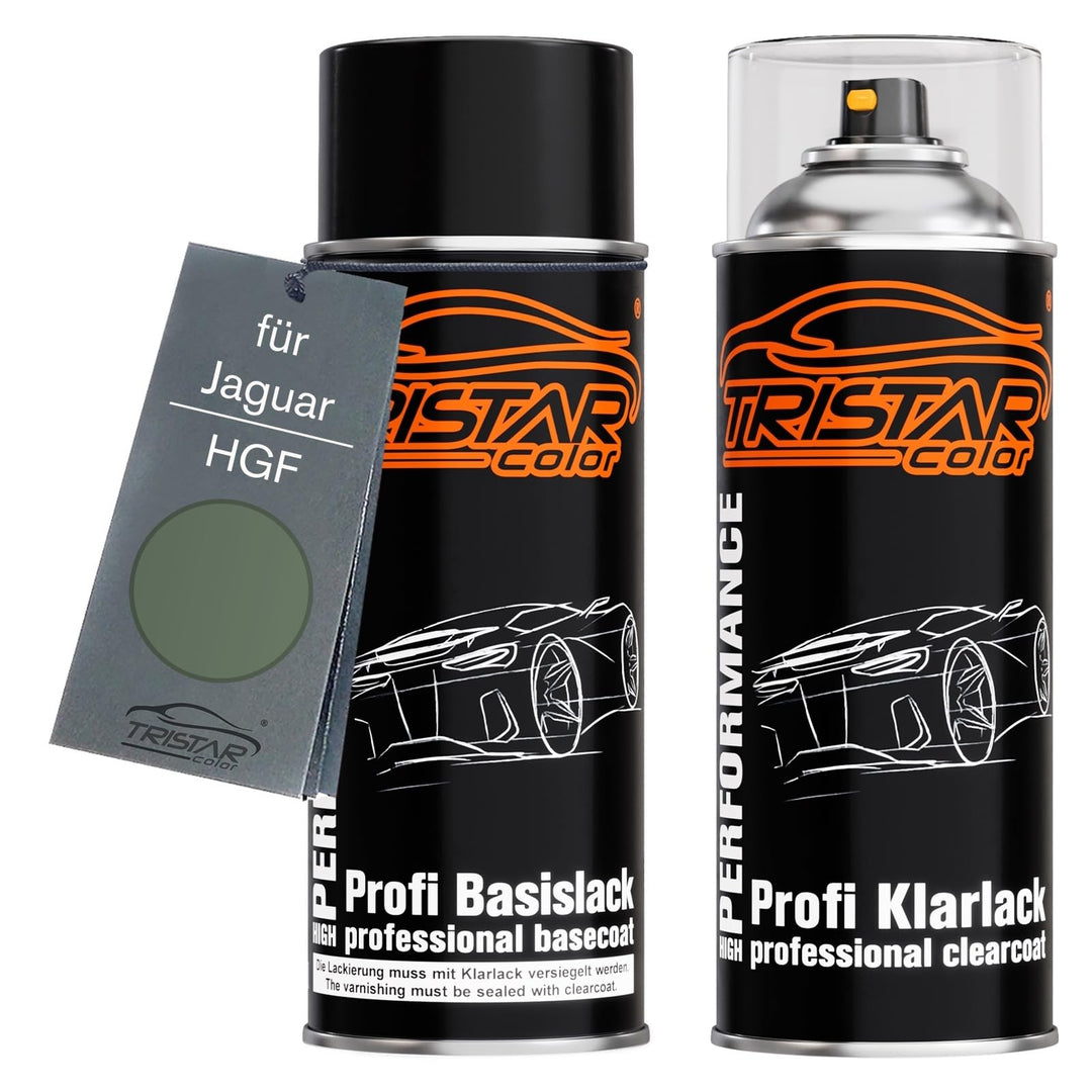 TRISTARcolor Autolack Spraydose für Jaguar HGF Alpine Green Metallic +1K | Pale Green Metallic, Set