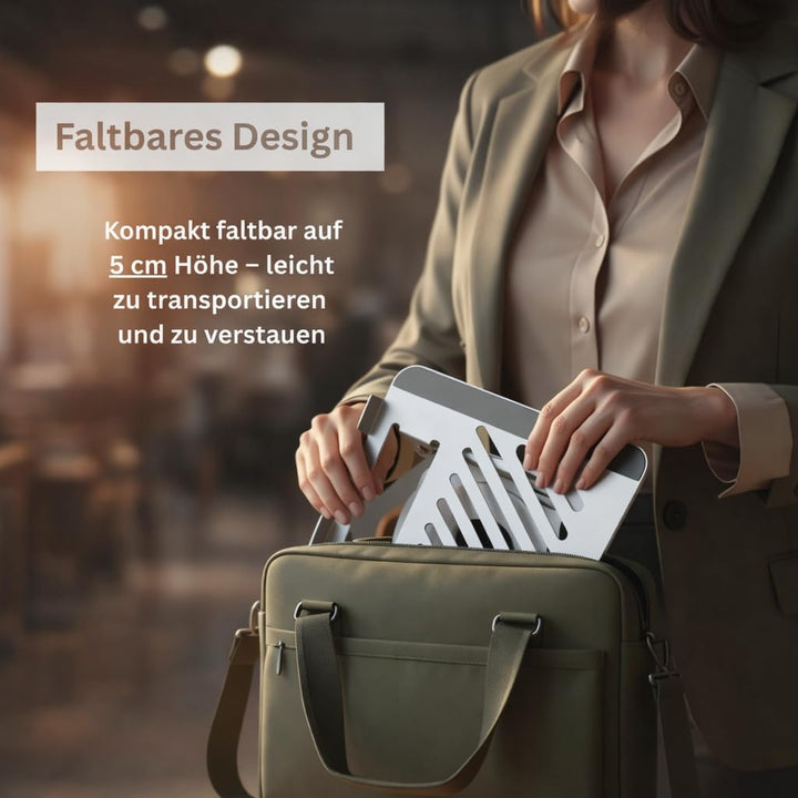 Generisch Laptopständer höhenverstellbar 360° drehbar – Ergonomischer Notebookständer mit Handyhalte