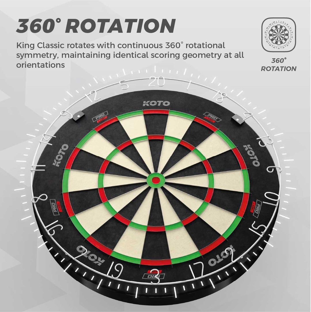 KOTO - King Pro + Dartbord Surround Rot, Hochwertiger Dart Surround für alle Dartscheiben, Dart Auff