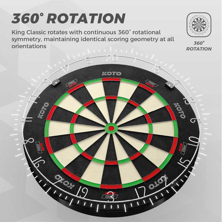 KOTO - King Pro + Dartbord Surround Rot, Hochwertiger Dart Surround für alle Dartscheiben, Dart Auff