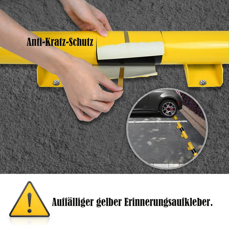 LZQ Garagenstopper Parkplatzbegrenzung Radstopper für Garage 2er-Pack mit Reflexionsstreifen Schwarz