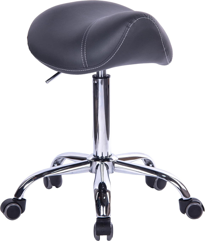 1stuff® Sattelhocker Sattelstuhl MULY - Sitzhöhe bis ca. 74cm - ergonomischer Rollhocker Bürohocker
