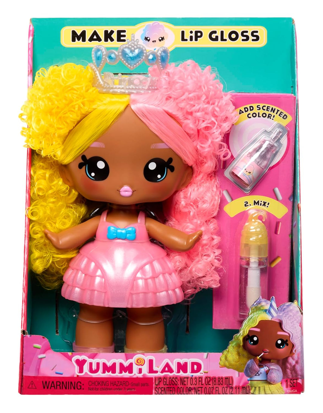 Yummiland Large Doll - Nia Candy Fluff - Enthält 1 Puppe, Duftenden Lipgloss zum Selbermachen, Anpas