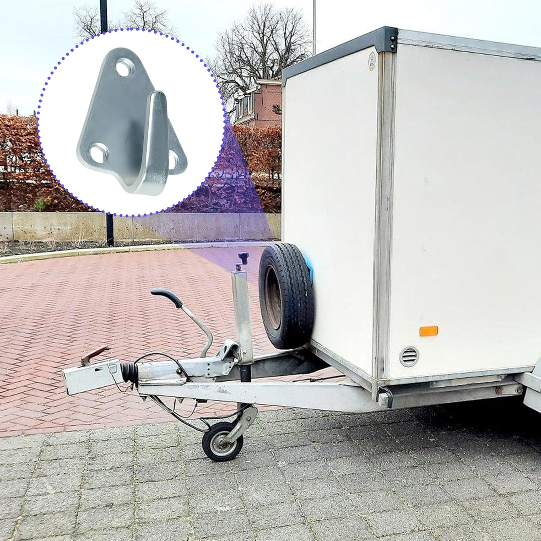 24 Stück Dreiloch Planenhaken, Abspannhaken aus Verzinktem Guss Netzhaken Befestigungshaken Robuste