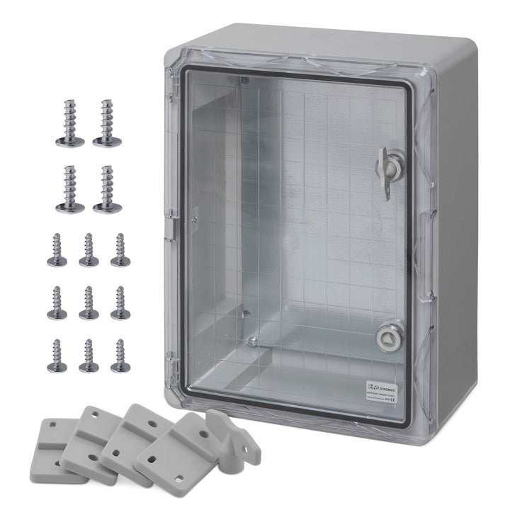 BOXEXPERT® Verteilerkasten aussen wasserdicht [ABS Kunststoff IP65 Gehäuse inkl. Sichttür] grau (Ser