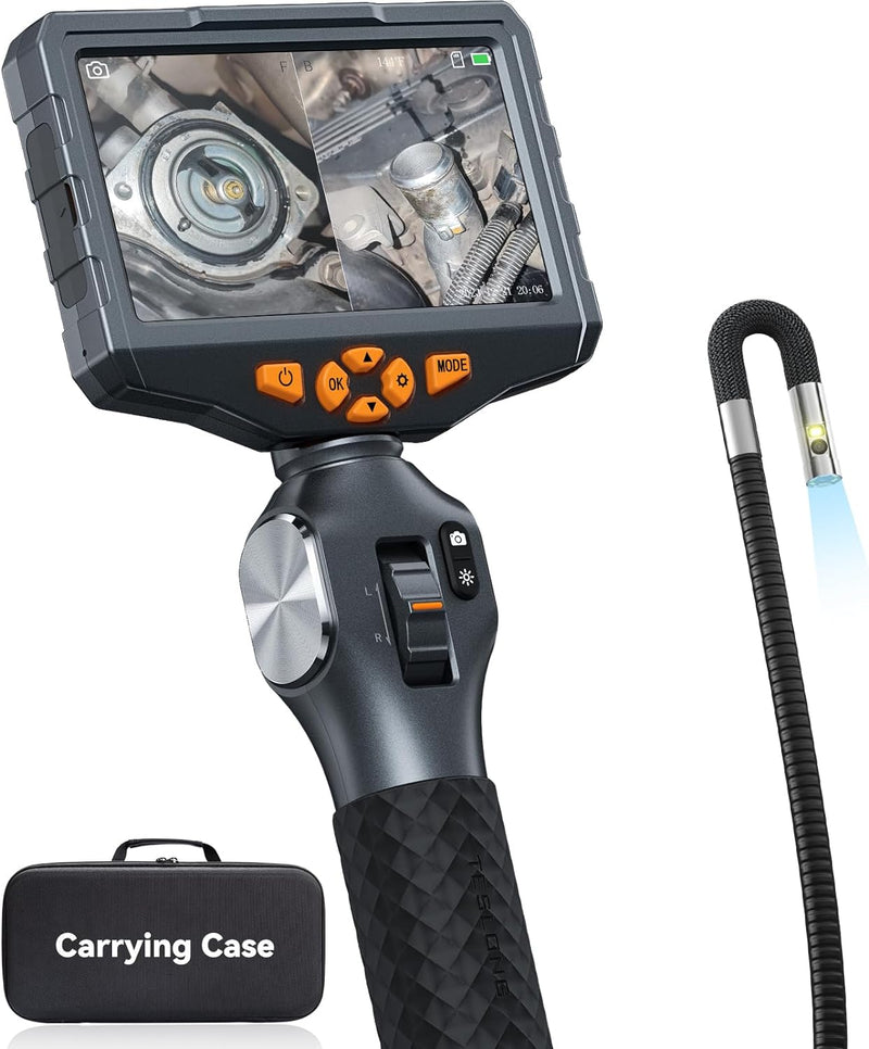 Teslong Dual Lens Endoskopkamera mit Licht, 6.5mm Drehbar Endoskopkamera, Endoskop 5.0 Zoll LCD-Bild