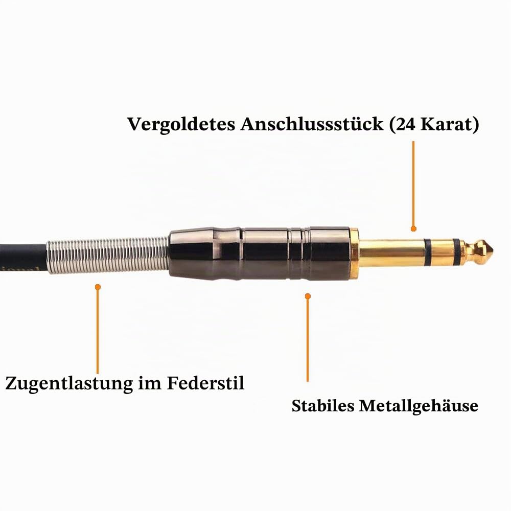 Tisino 6,3mm Klinke auf Cinch Kabel, 6,3 mm Stereo Klinke auf 2 x Cinch Y Splitte Adapterkabel Audio