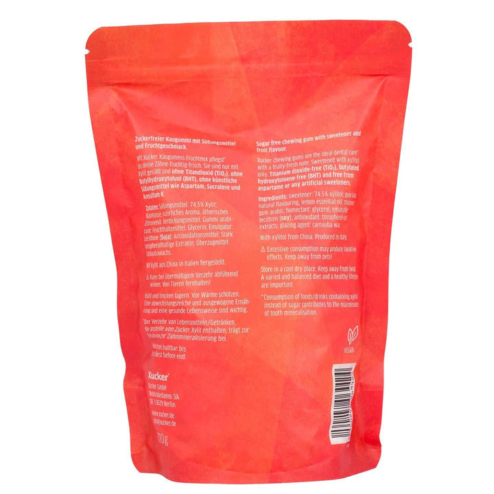 Xucker Zuckerfreie Zahnpflege Kaugummis Fruchtmix - Xylit Kaugummi zuckerfrei mit Frucht-Geschmack I