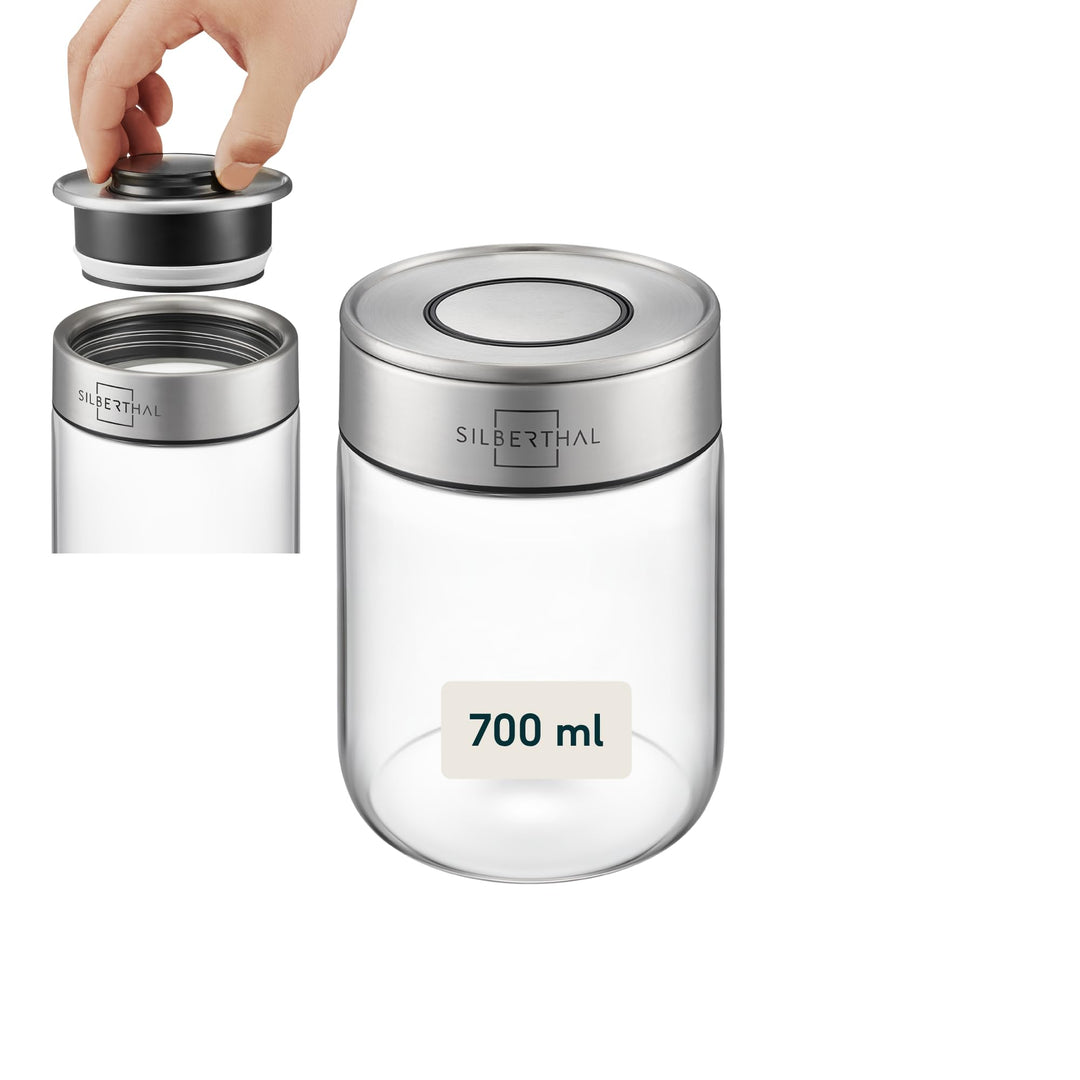 SILBERTHAL Vorratsdosen Glas mit Deckel Set 700 ml - Vorratsgläser für luftdichte &amp; auslaufsichere A