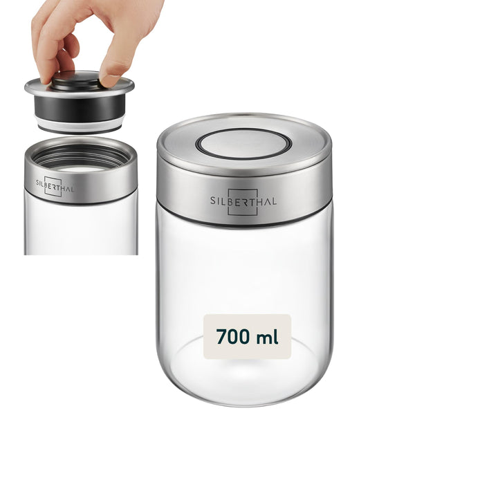 SILBERTHAL Vorratsdosen Glas mit Deckel Set 700 ml - Vorratsgläser für luftdichte &amp; auslaufsichere A