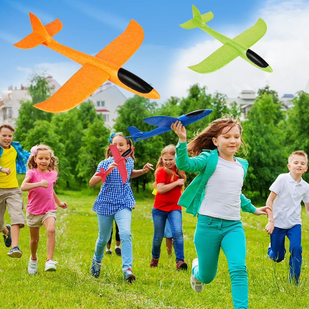 VCOSTORE Styroporflieger Wurfgleiter Kinder - 4 Stück Flugzeug Spielzeug Styropor Segelflieger Gross