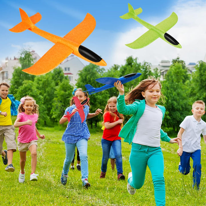 VCOSTORE Styroporflieger Wurfgleiter Kinder - 4 Stück Flugzeug Spielzeug Styropor Segelflieger Gross