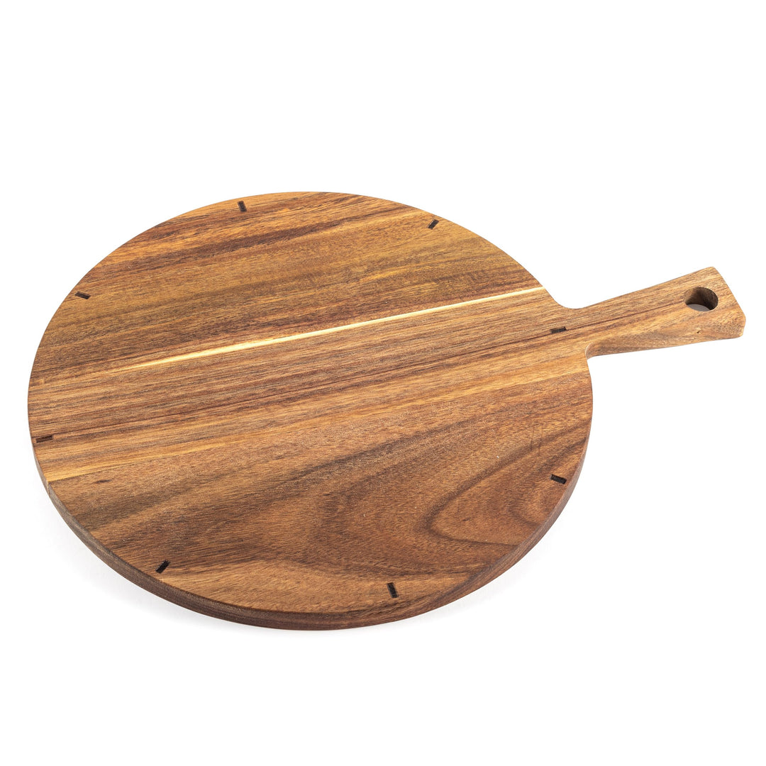 Pizzateller Holz – Rundes Pizzabrett aus Akazienholz, 31 cm Durchmesser – Pizza-Schneidebrett, Pizza