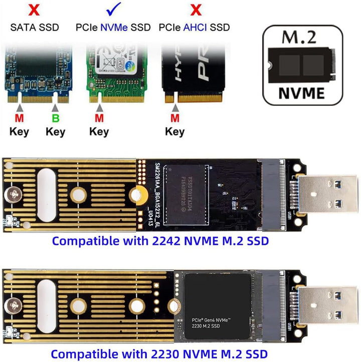 JSER USB 3.0 auf Nvme M-Key M.2 NGFF SSD Externer PCBA Konveter Adapterkarte Flash Disk Typ 10 Gbit/