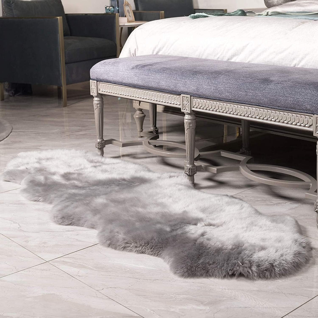 WOLTU Fellteppiche Schaffell, Kunstfell Lammfellimitat Teppich flauschig, Longhair Fell Optik, Dekof