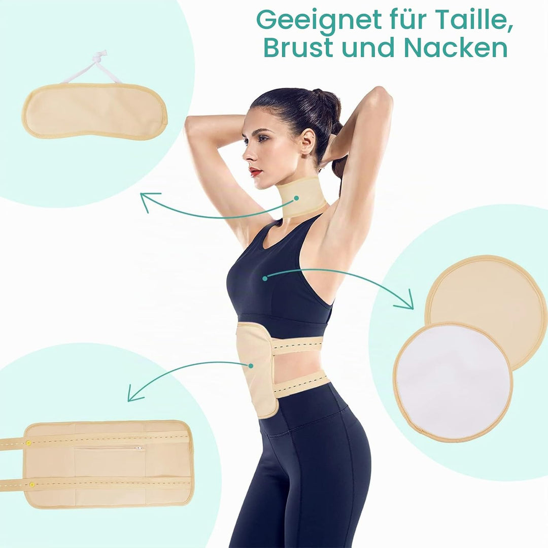 Castor Oil Pack, Wiederverwendbare Bio Rizinusöl Wrap, Kit mit verstellbaren elastischen Riemen Komf