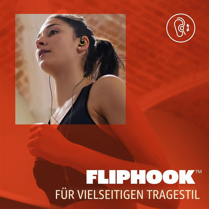 JBL Endurance Run 3 In-Ear-Sport-Kopfhörer mit Kabel, FlipHook- und TwistLock-Technologie, IP65 Wass