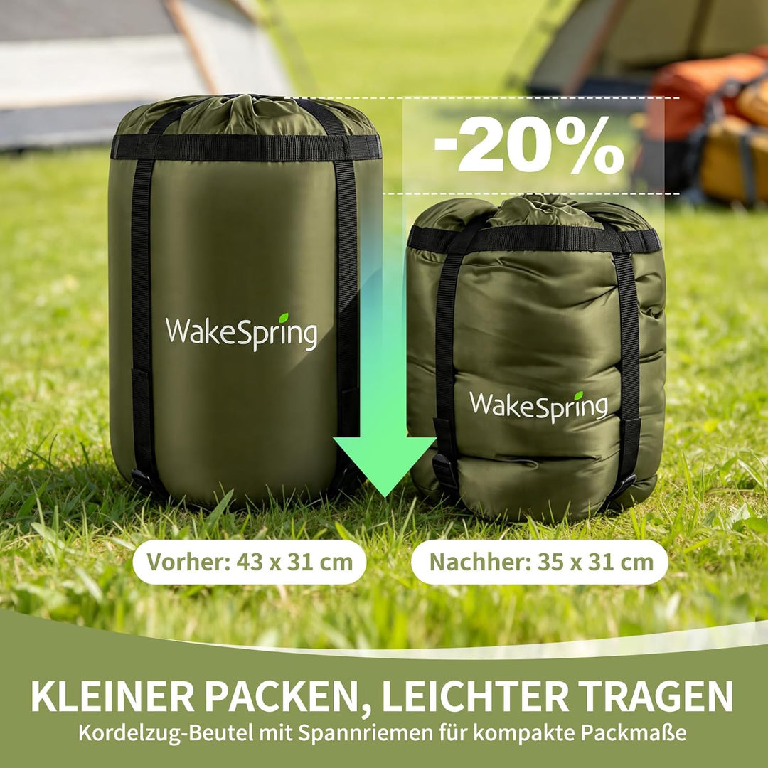 Schlafsack Erwachsene, 3-Jahreszeiten Mumienschlafsack Outdoor, wasserabweisender Camping Schlafsack