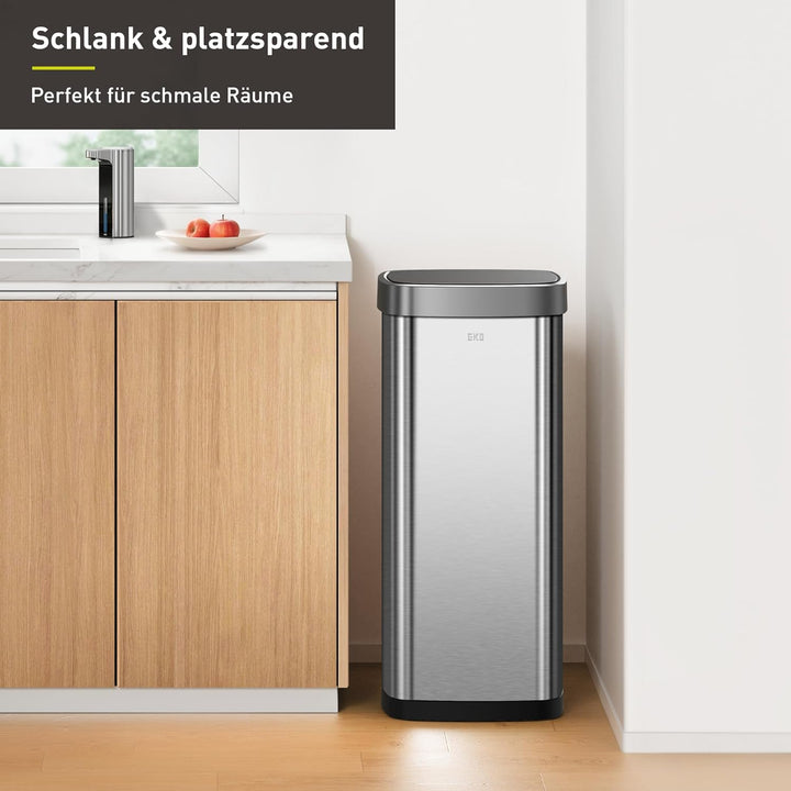 EKO EcoSmart 80L Sensor Mülleimer, grosser hoher automatischer Abfalleimer, Soft-Close Deckel, finge