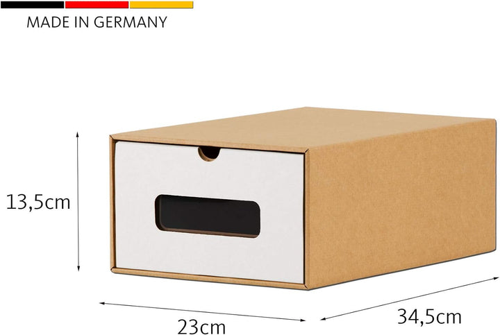 BigDean 30x Schuhaufbewahrung BRAUN/Weiss mit Sichtfenster Aufbewahrungsbox Stapelbar Storage Box Sc