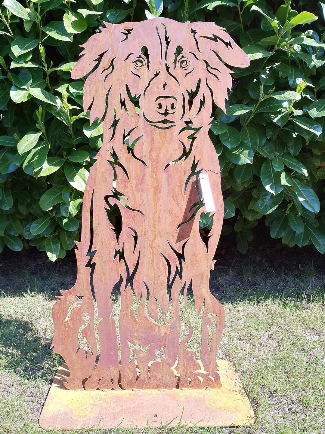 Australien Shepherd Metallfigur Gartenstecker Deko Höhe ca. 70 cm Rostfigur Gartenstecker Rostdeko