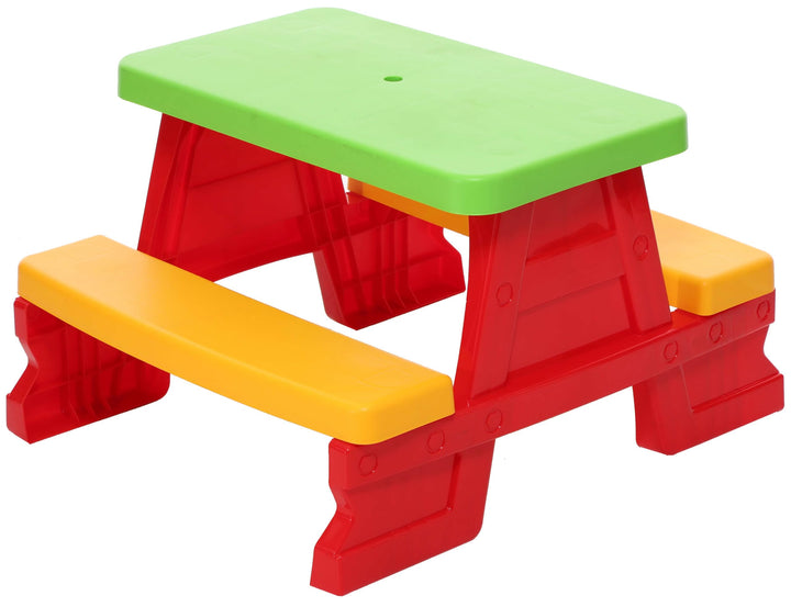 Kinder Sitzgruppe Picknick Sitzgarnitur Outdoor Bank Tisch Kombi rot, Rot
