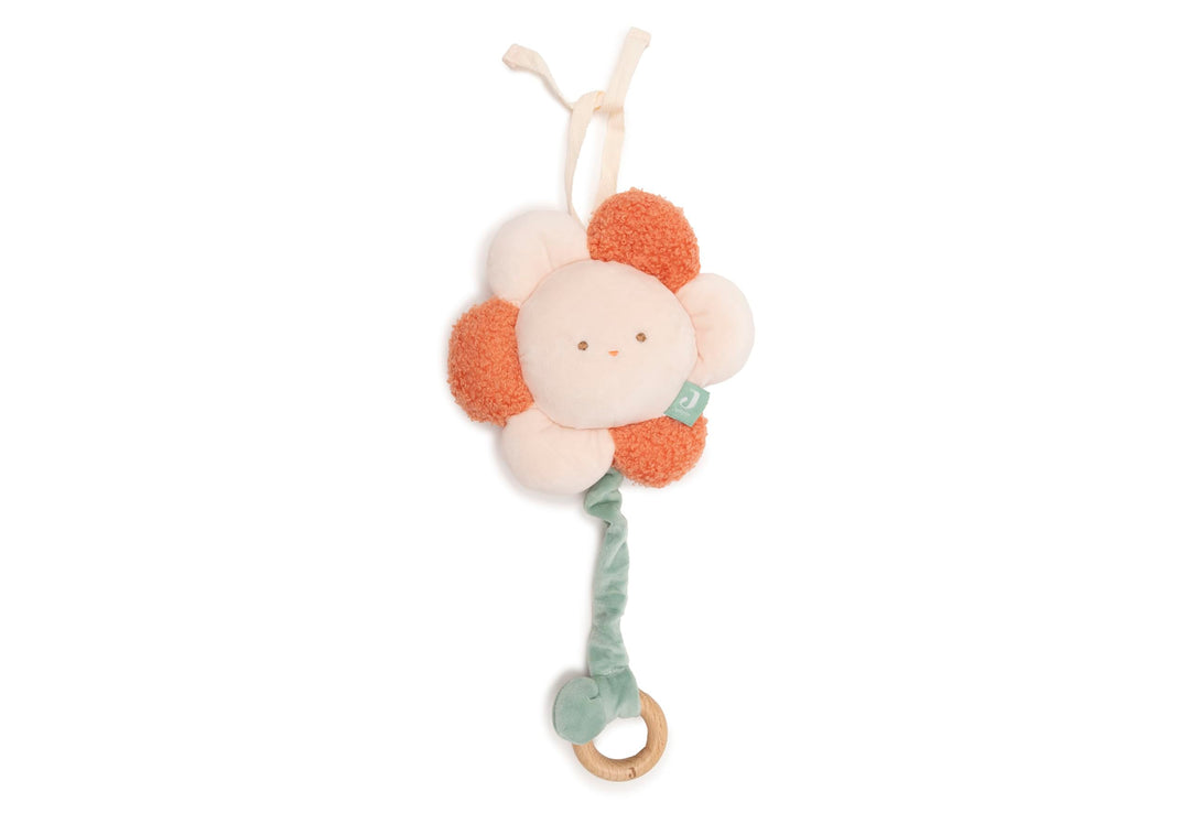 Jollein Spieluhr Baby – Pretty Picnic – Flower – Baby Spieluhr mit Musik – Weiche Spieluhr aus Boucl