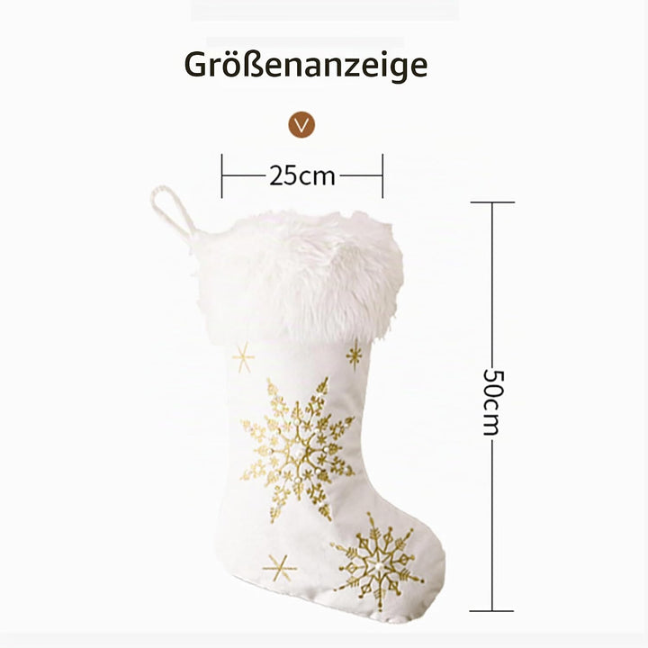 2 Stück Plüsch Nikolausstrumpf Weihnachtsstrümpfe Gross Nikolausstiefel zum Befüllen Grossen Nikolau