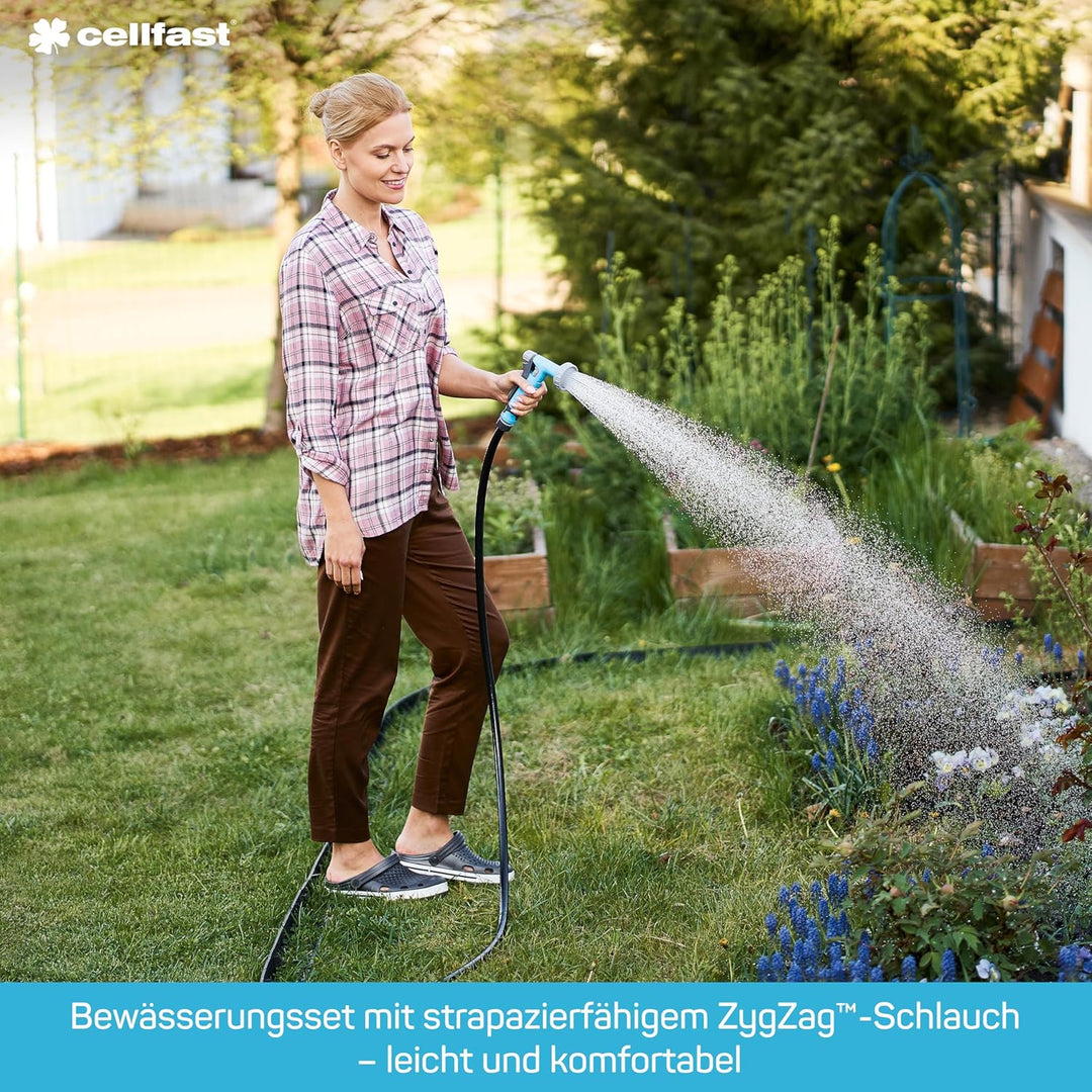 CELLFAST Reinigungsspritze Reinigungslanze Set Mit Dehnbaren Wasserschlauch Gartensprinkler Rasenspr