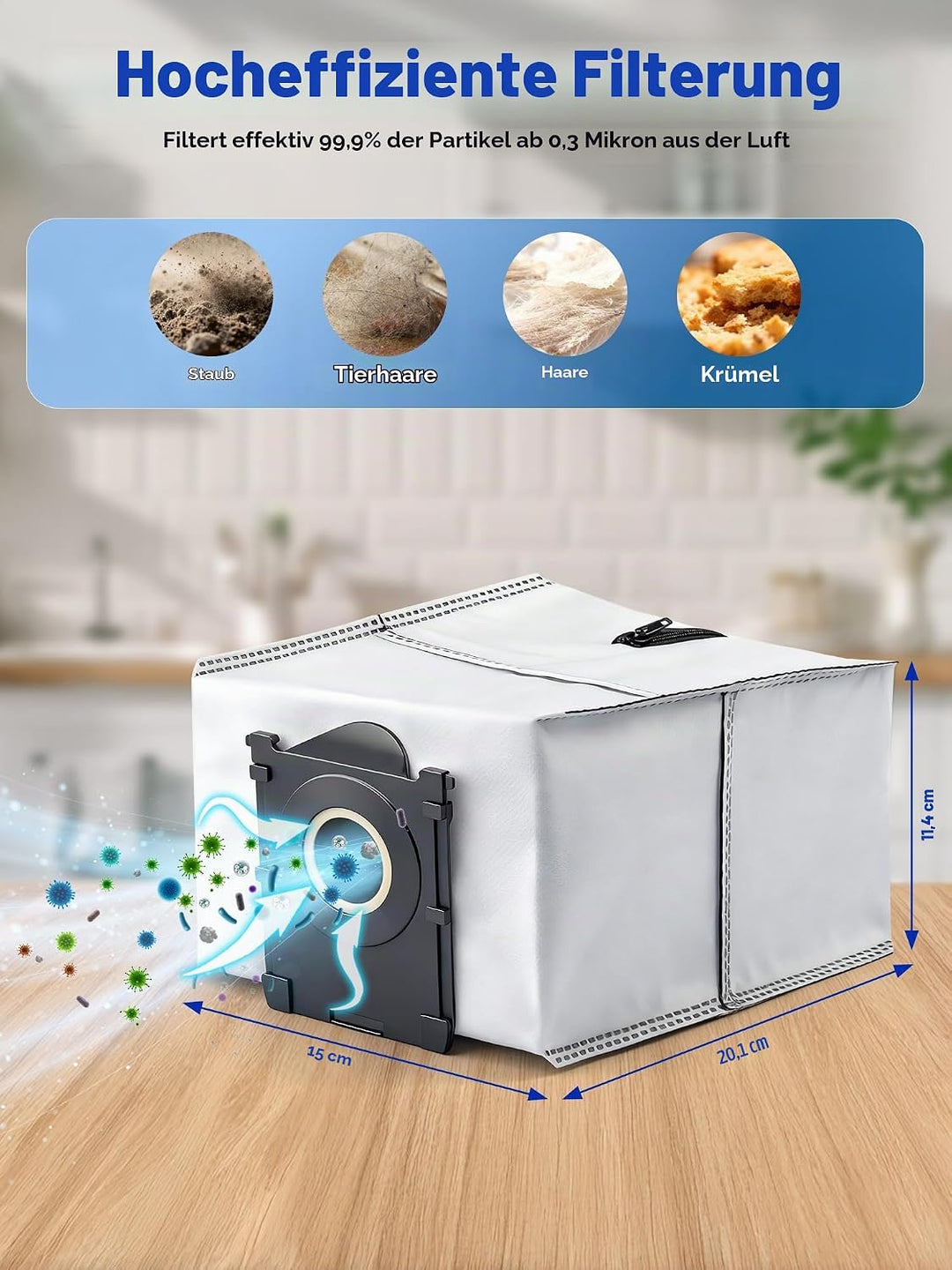 Wiederverwendbare Staubbeutel für Ecovacs Deebot X9 Pro Omni/X8 Pro Omni/T50 Pro Omni Gen2/T50 Omni