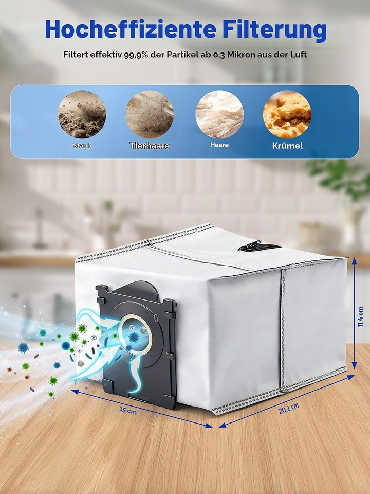 Wiederverwendbare Staubbeutel für Ecovacs Deebot X9 Pro Omni/X8 Pro Omni/T50 Pro Omni Gen2/T50 Omni