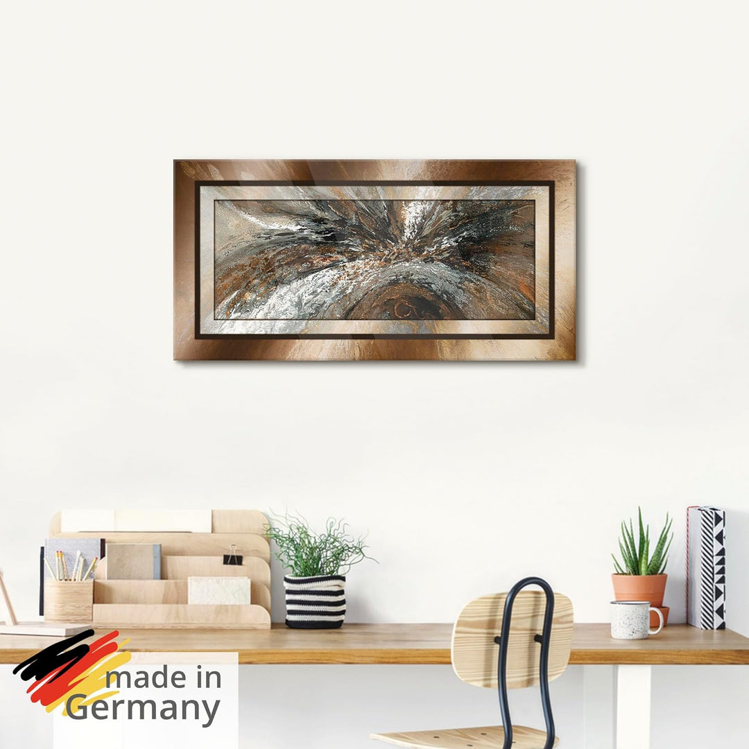 ARTland Glasbilder Wandbild Glas Bild einteilig 60x30 cm Querformat Abstrakte Kunst Geometrie Modern