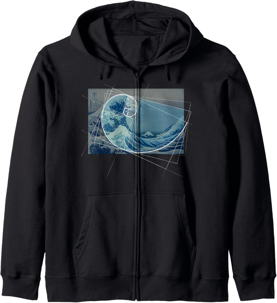 Hokusai trifft Fibonacci, Goldener Schnitt #2 Kapuzenjacke