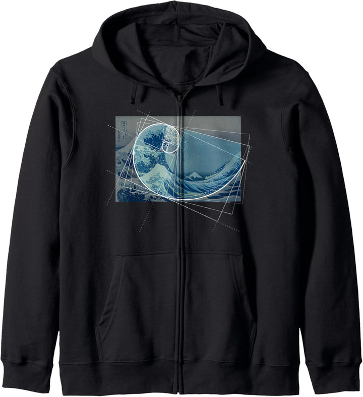Hokusai trifft Fibonacci, Goldener Schnitt #2 Kapuzenjacke