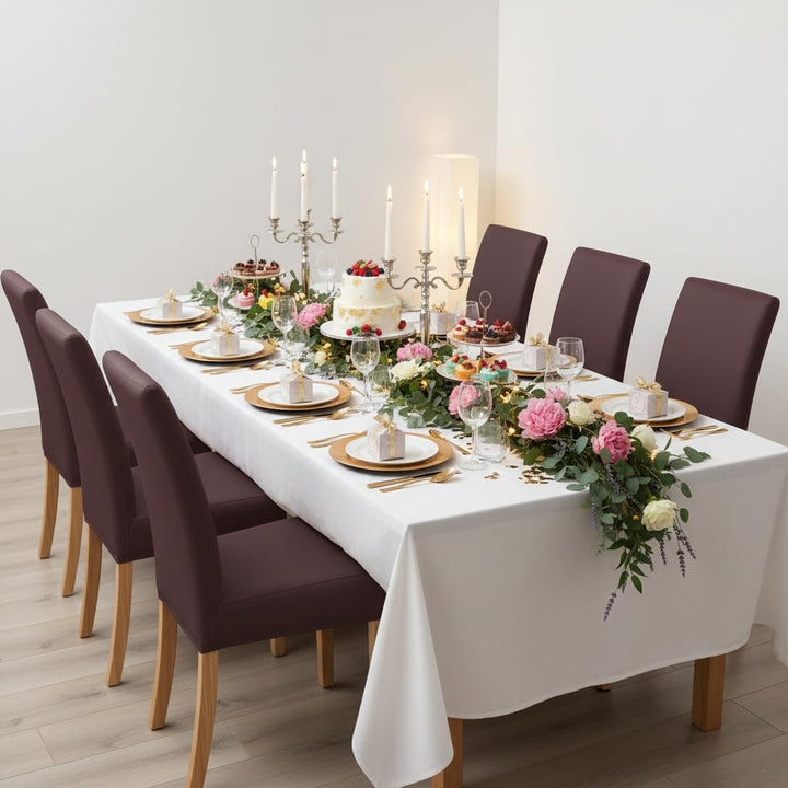 iEventStar PU Leder Stuhlhussen Kunstleder Sitzbezüge sitzfläche Lederoptik Wasserdicht Dehnbarer St