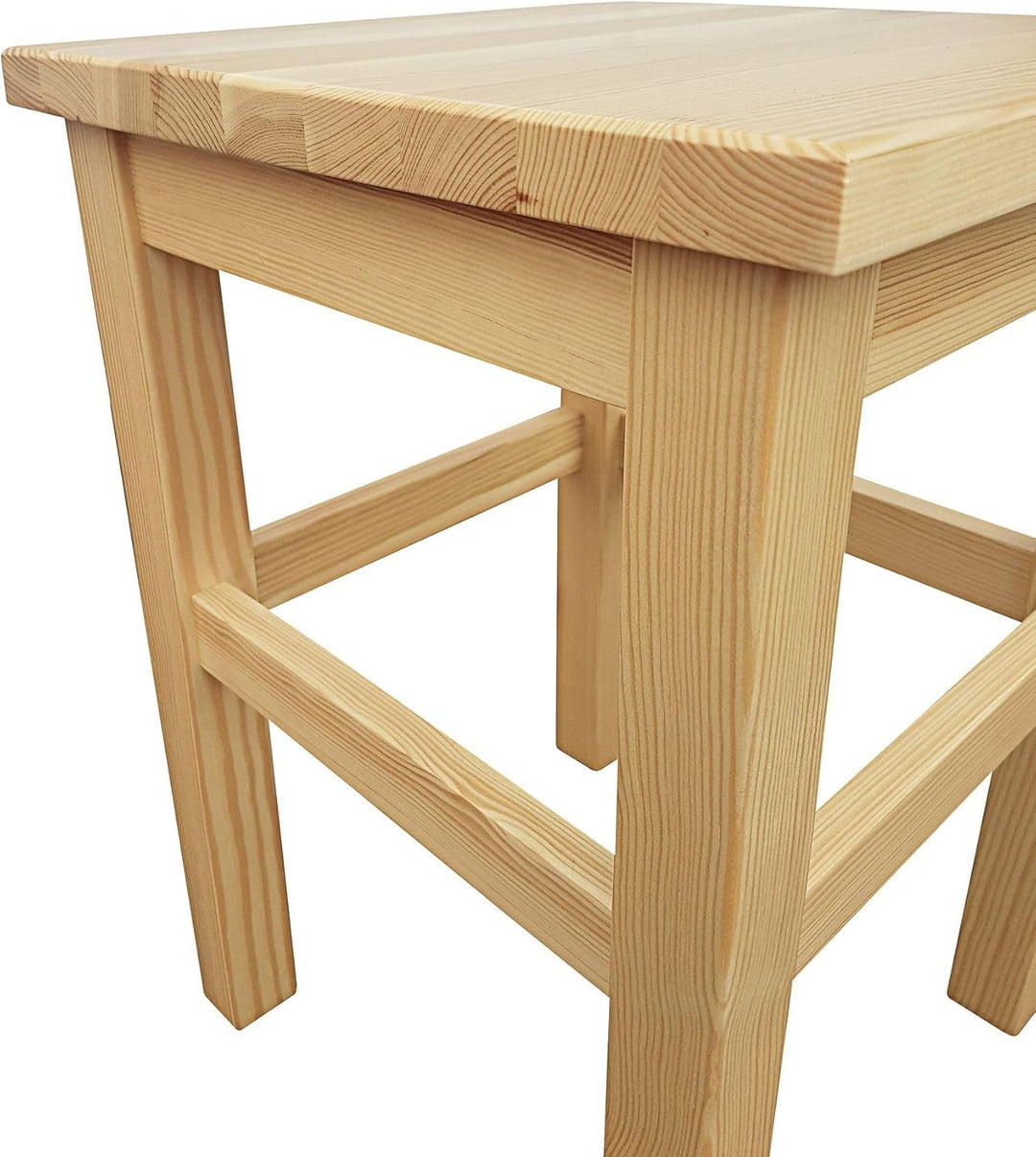 Erst-Holz Holzhocker Massivholzsitz ohne Lehne in Kiefer massiv Natur oder weiss V-90.71-41, Holzart