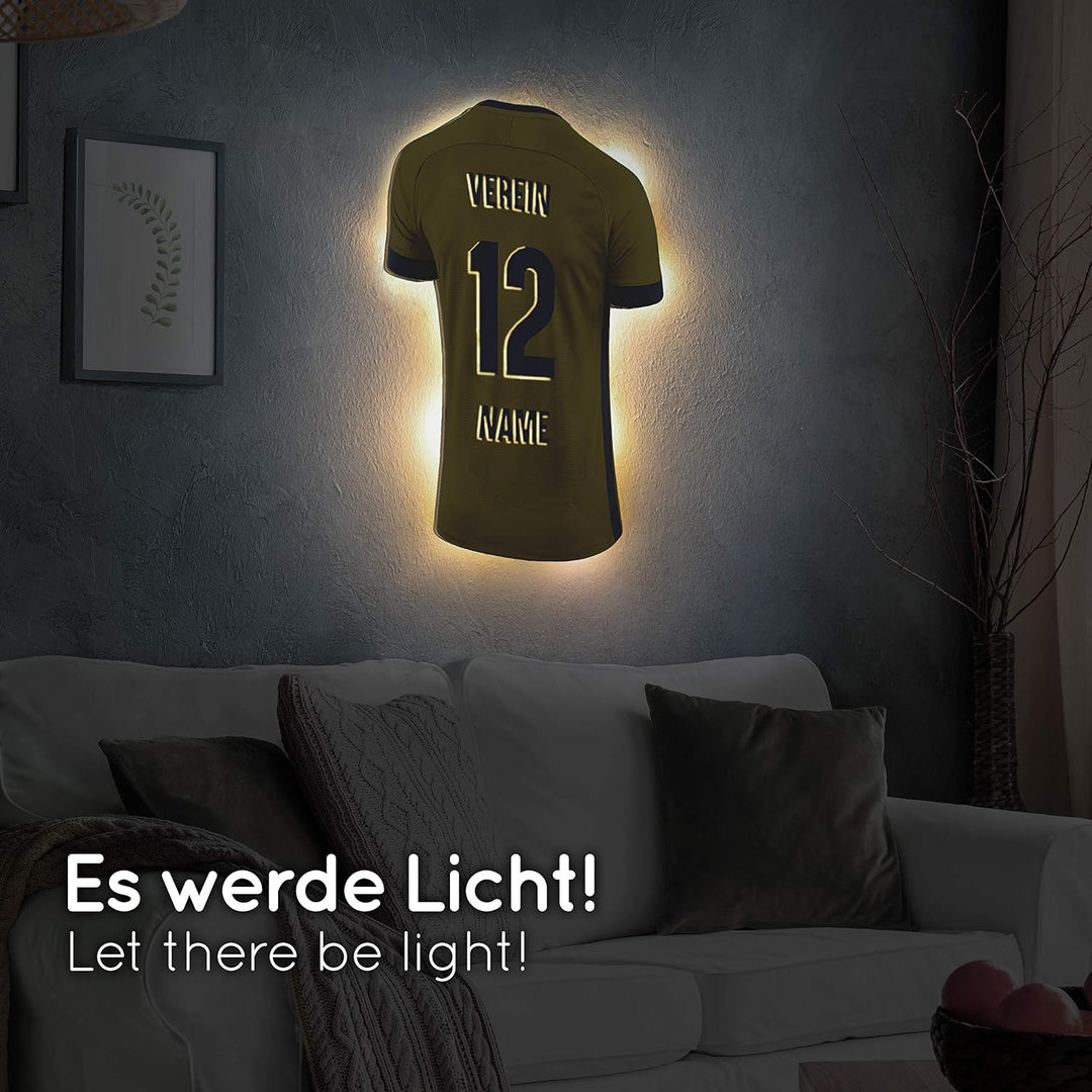 Elbeffekt Trikotlampe für Rhein-Neckar Fans aus Holz - personalisierbares Geschenk - schenke Dein in
