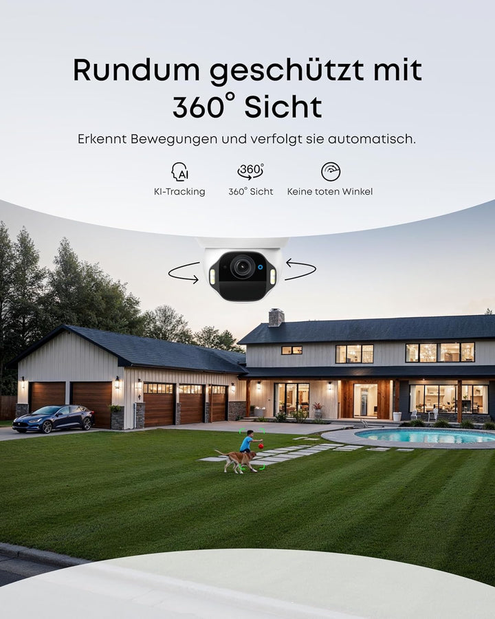 eufy SoloCam E42 (2-Cam Kit), 4K Überwachungskamera für aussen, HomeBase S380, Solar, KI-Bewegungstr