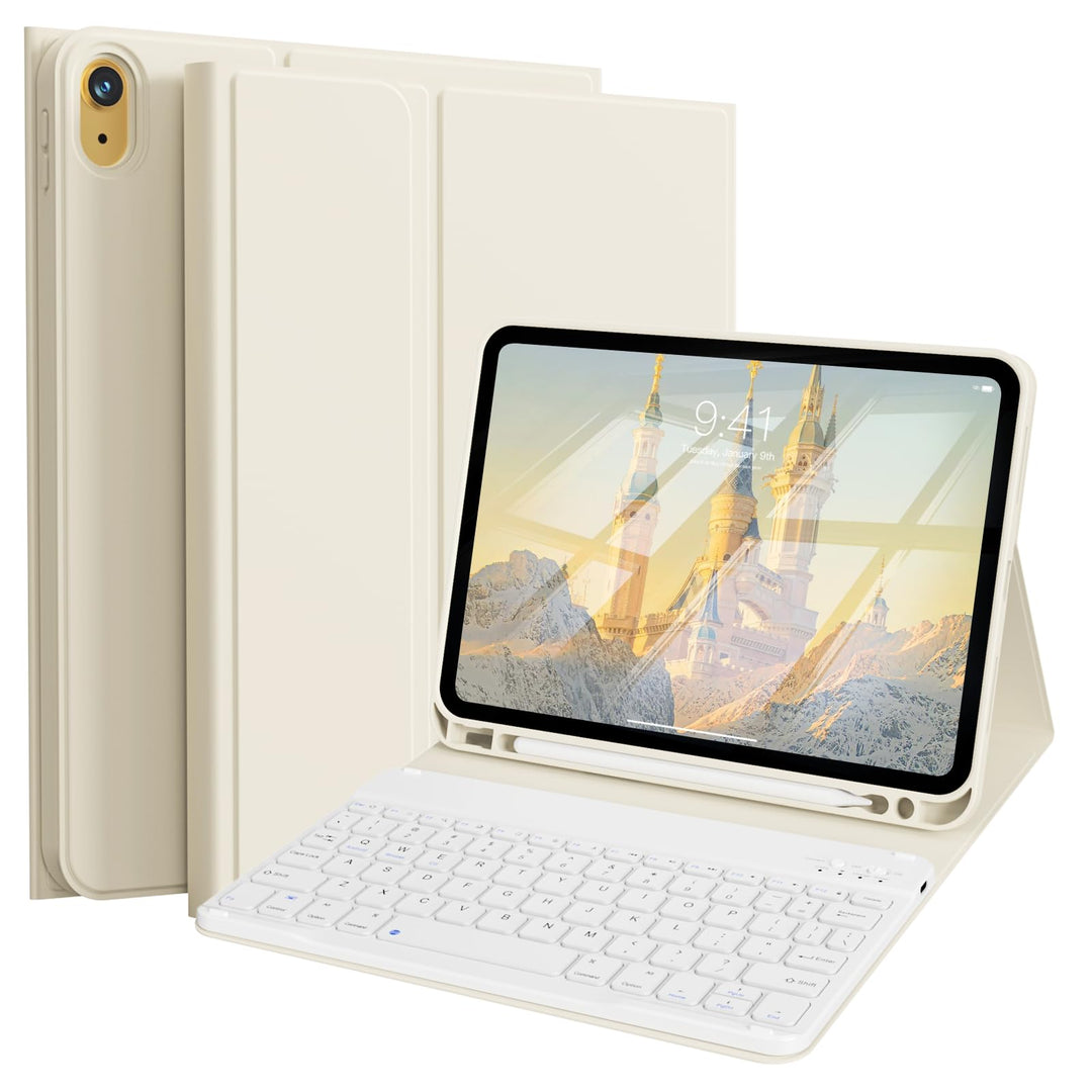Hülle mit Tastatur für iPad A16 11 Generation 2025 (11 Zoll), iPad 10 Generation 2022 (10.9 Zoll) mi