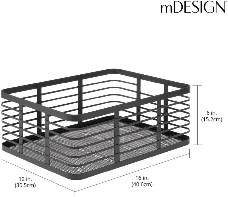mDesign 6er-Set Allzweckkorb aus Metalldraht – praktischer Aufbewahrungskorb für Küche und Haushalt