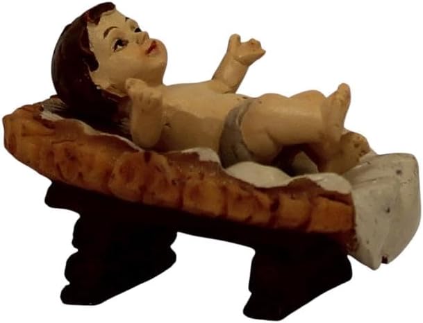 ZICOM Krippenfiguren Miniaturfiguren Jesuskind im Barren 2-teilig 4,5cm handbemalt Polyresin, Modell